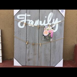 “Family” picture clothes pin collage